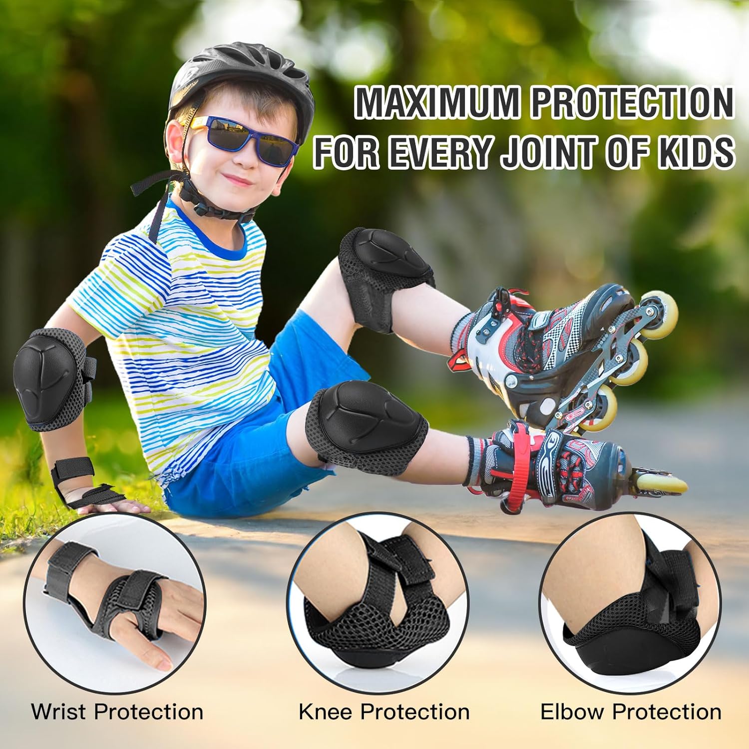 6PCS Kids Protective Gear Set  - огляд і ціна Mountain Biking Knee Pads