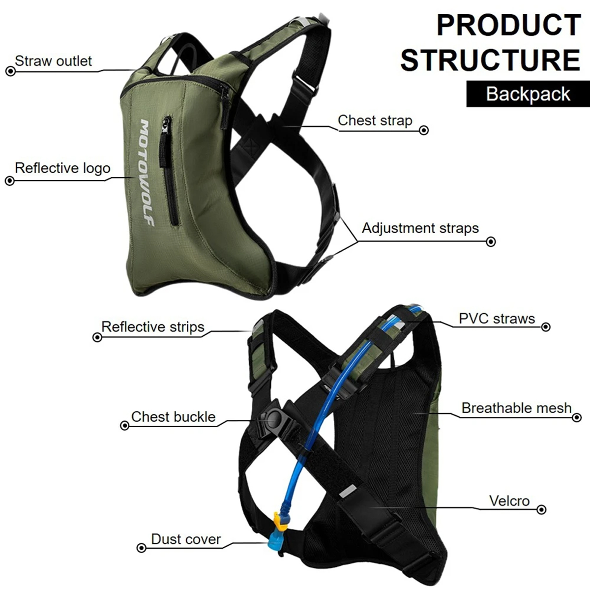 Motorcycle Cycling Hydration P - огляд і ціна Mountain Biking Rucksack