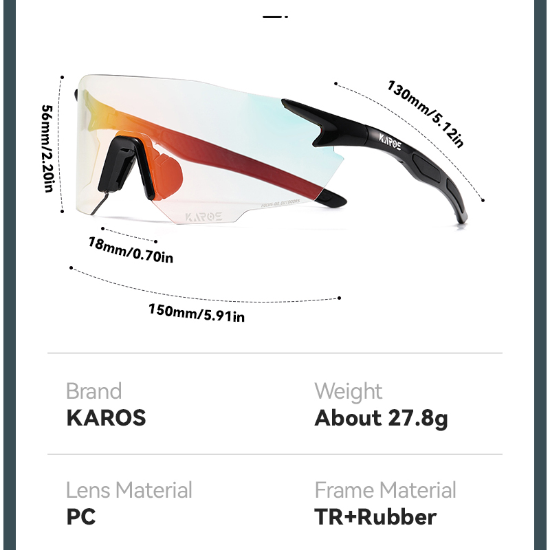 KAROS Photochromic Cycling Gla - огляд і ціна Mountain Biking Glasses